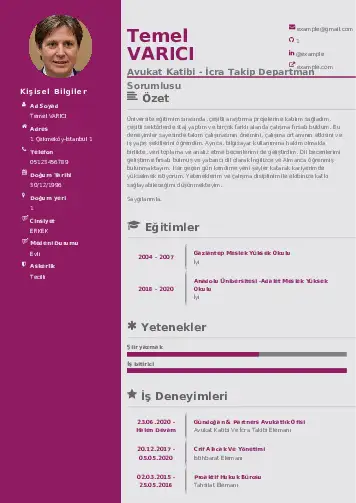 Hukuk Sekreteri Cv Örnekleri cv indir